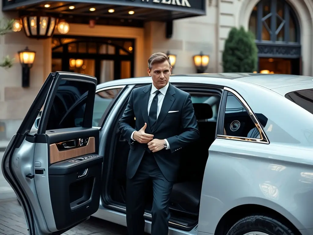 monsieur sort voiture